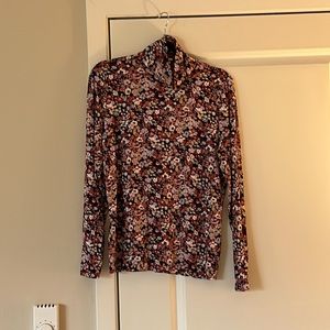 Loft Fall Floral Turtleneck size L